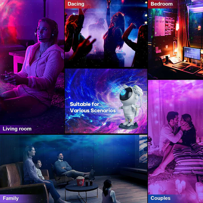 Glowry Astronaut Galaxy Light Projector