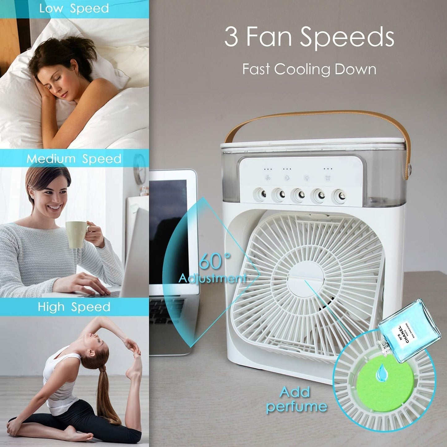 Portable Air Conditioners - 360°Adjustment & USB Powered