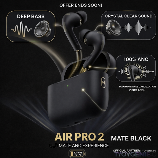 Air Pro 2 With 100% ANC Premium Mate Black Colour